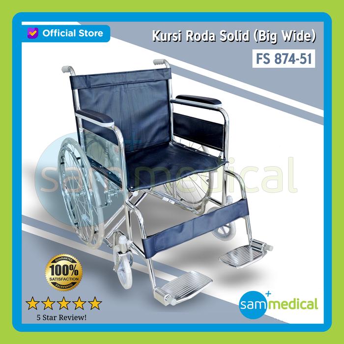 Gambar Kursi Roda Solid (Big Wide) FS 874-51 dari SAM MEDICAL Kota Bandung Tokopedia