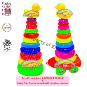 MAINAN ANAK RING DONAT SUSUN BEBEK - MAINAN ANAK BEBEK KUNING RING DONAT SUSUN - DONAT BEBEK SUSUN