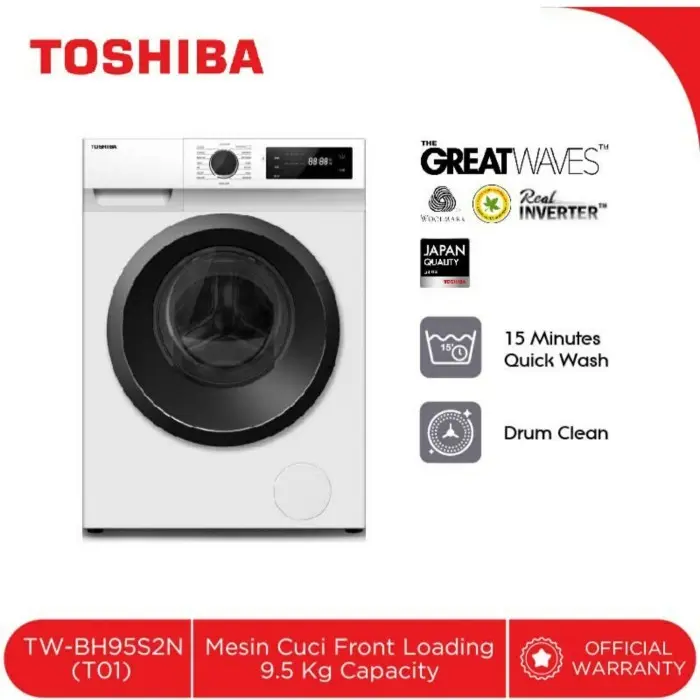 MESIN CUCI TOSHIBA FRONT LOADING TW-BH95S2N INVERTER Kapasitas 8,5 Kg - GARANSI 10 TH 6