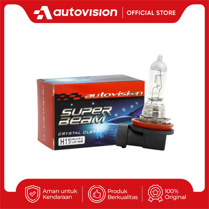 Gambar Lampu Utama Kuning/Standar Superbeam Autovision H11 12V 55W Crystal Clear dari Autovision_NEW Kota Bandung Tokopedia