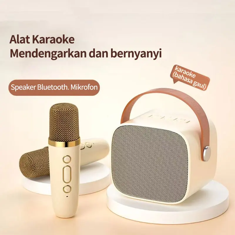 Speaker Microphone Karaoke Set Bluetooth Mini Full bass Portable Karaoke Bass K1 Microphone Premium speaker karaoke bluetooth