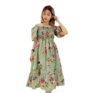 Natasya Dress / Midi Dress Wanita Motif Bunga