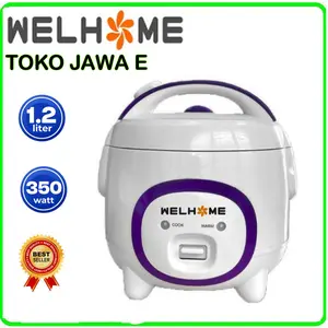 RICE COOKER WELHOME kapasitas 1.2 liter 3 Fungsi Memasak Mengukus Menghangatkan