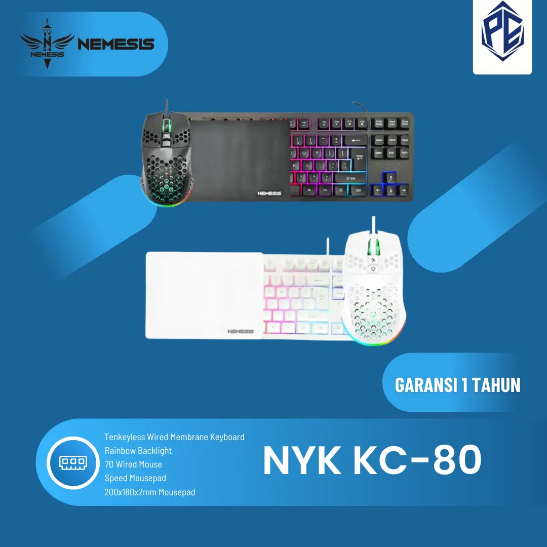 NYK Nemesis Centa KC80 / KC-80 Keyboard Combo 3in1 TKL Gaming Set