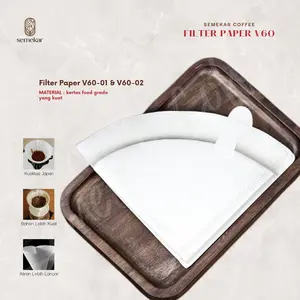 V60 Coffee Filter Paper - Kertas saring Kopi Cone Bottom - Putih Japan