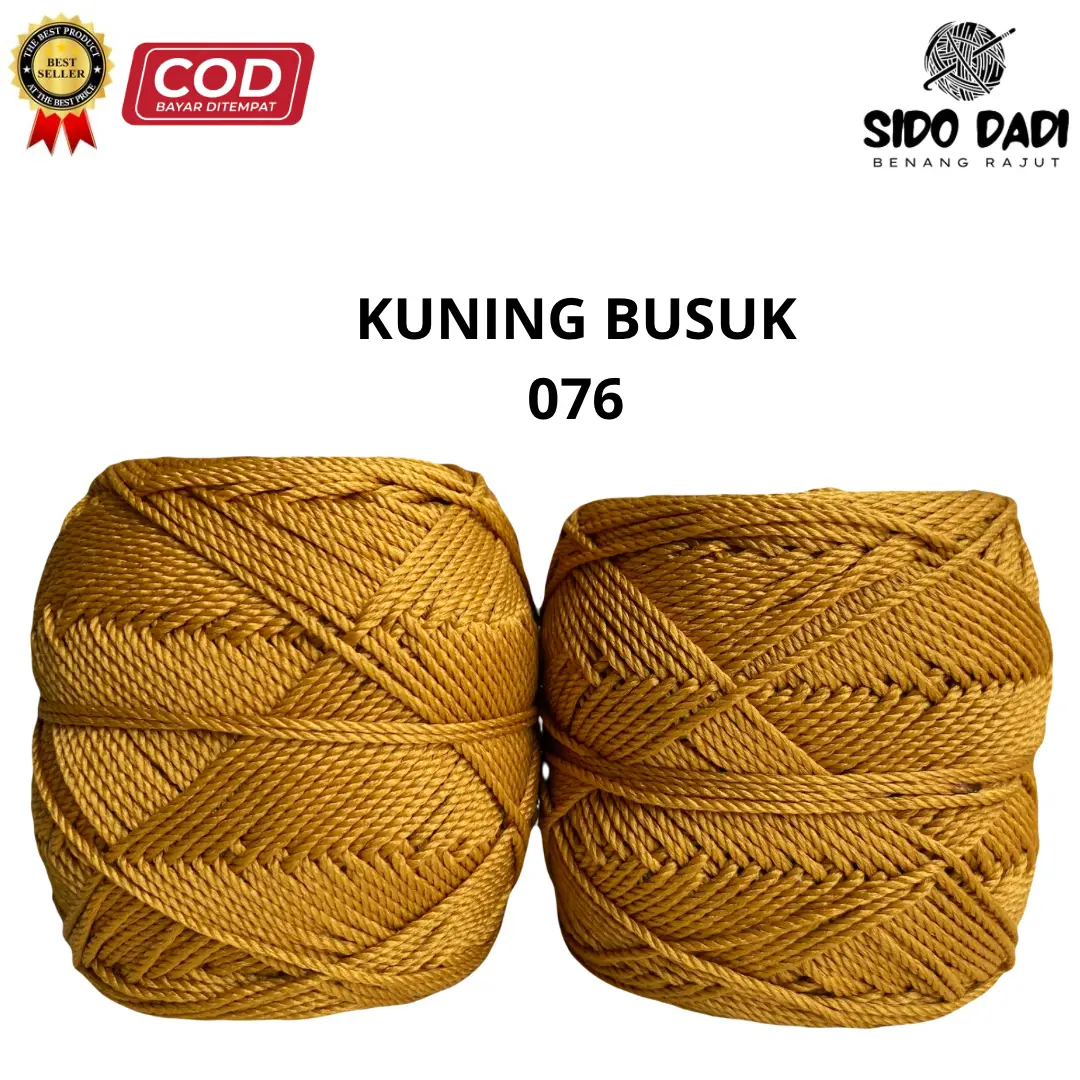 SIDO DADI - BENANG RAJUT POLY KILAP (kuning busuk) - Poli kilap - Polyester