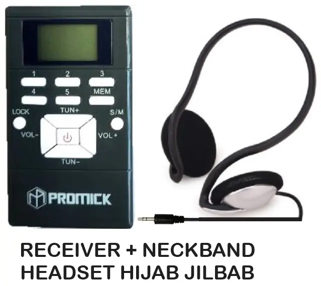 FM RECEIVER LANGUAGE INTERPRETER SYSTEM PLUS STEREO HEADSET - PROMICK 6