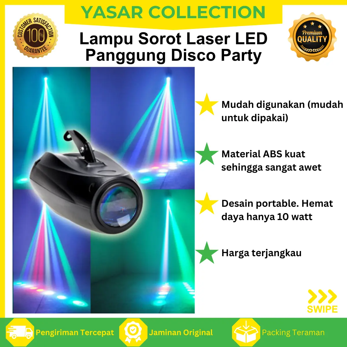 Lampu Sorot LED Laser Panggung 10W Disco Party Lightning Sound System