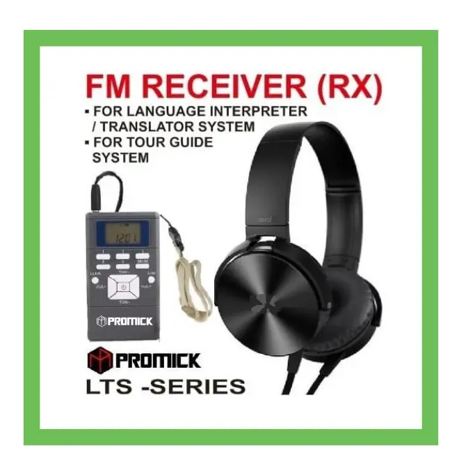 FM RECEIVER LANGUAGE INTERPRETER SYSTEM PLUS STEREO HEADSET - PROMICK 0