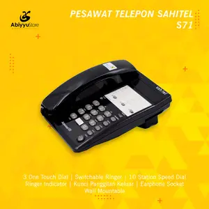 Pesawat Telepon Rumah Kantor Sahitel S71 Telephone Dinding - Hitam