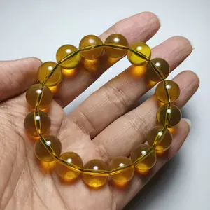 Gelang amber 12mm, warna kuning