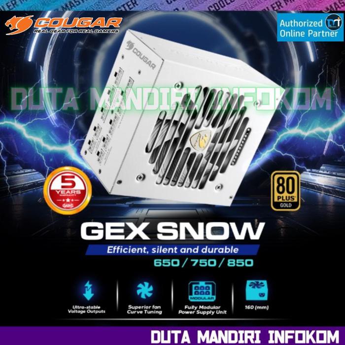 Gambar COUGAR GEX SNOW 650 750 850 - 80+ Plus GOLD Fully Modular PSU - 750Watt dari Duta Mandiri Infokom Kota Administrasi Jakarta Pusat Tokopedia