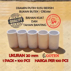 SOK SOCK SHOCK SOCKET SAMBUNGAN PIPA PVC CONDUIT LISTRIK PUTIH 20 MM