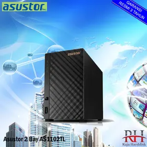 Asustor NAS 2 Bay AS1102TL, Storage 3.5" SATA HDD, 1GB DDR4, 8GB eMMC, 2x USB 3.2 Gen 1, 1x Gigabit Ethernet, Garansi 3 Tahun