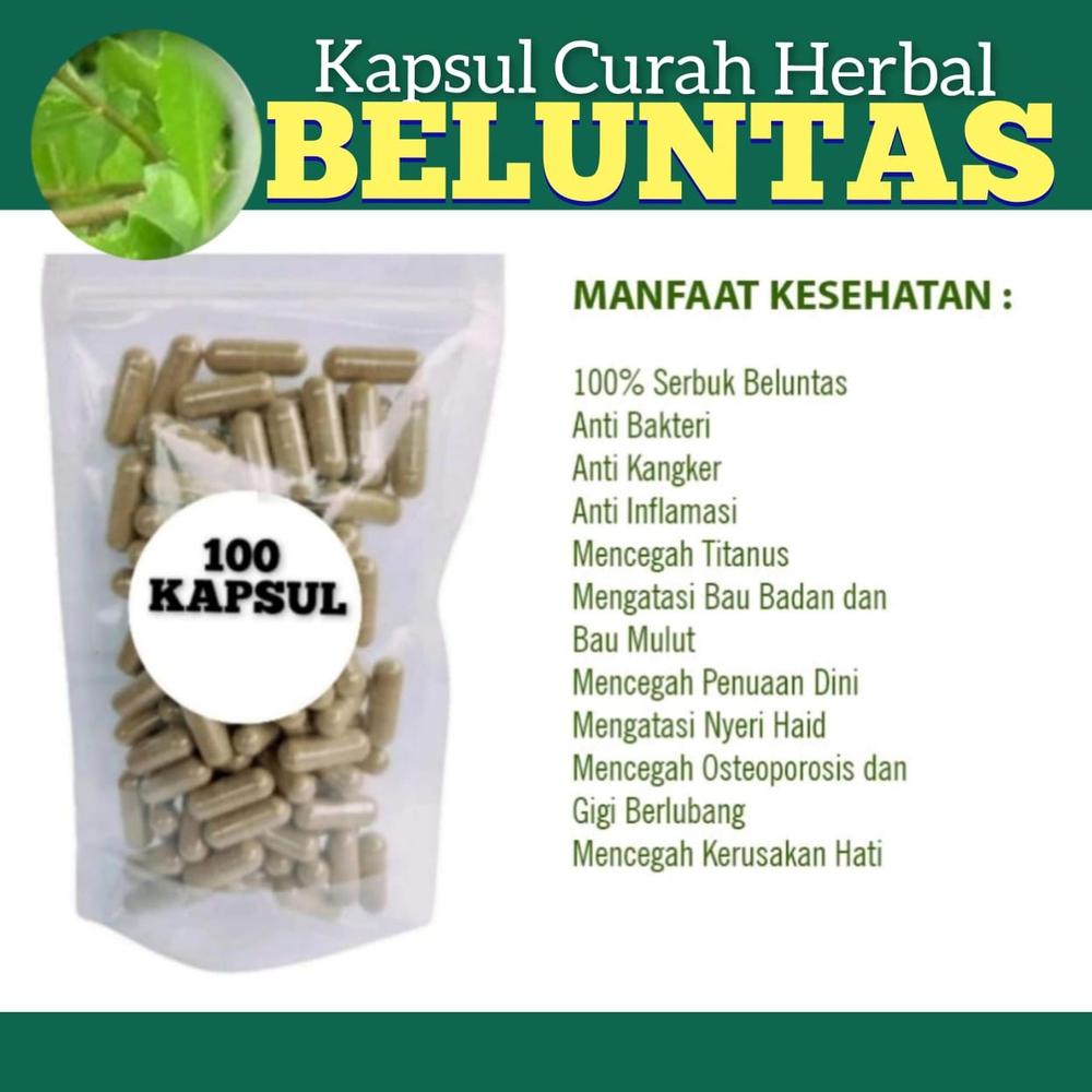 BELUNTAS 100 Kapsul Herbal Rematik Keputihan Migrain