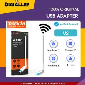 Tenda U2 AX300 Wi-Fi 6 High Gain Wireless USB Adapter Penerima Wifi Antena