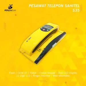 Telepon Kabel Sahitel S35 | Telephone Dinding Rumah Kantor - Yellow
