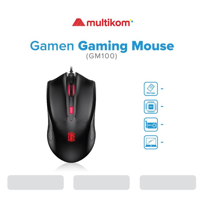 Gambar GAMEN GM100 Gaming Mouse 2000 DPI Macro Ultralight GM-100 dari MULTIKOM ID Kota Palembang Tokopedia