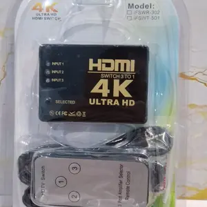 HDMI Switch 3port Remote - Hdmi Switcher 3 Port Ultra HD 4K with Remot