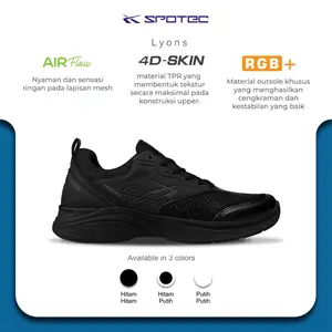 SPOTEC Sepatu STUDENT Artikel  LYONS-Hitam/Hitam