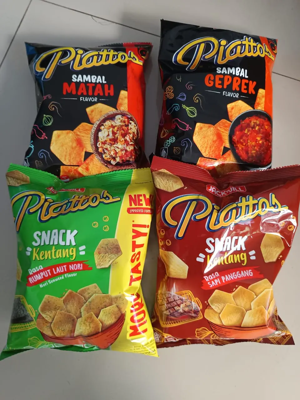 JACK N JILL PIATTOS Snack Kentang 68gr 4 varian rasa