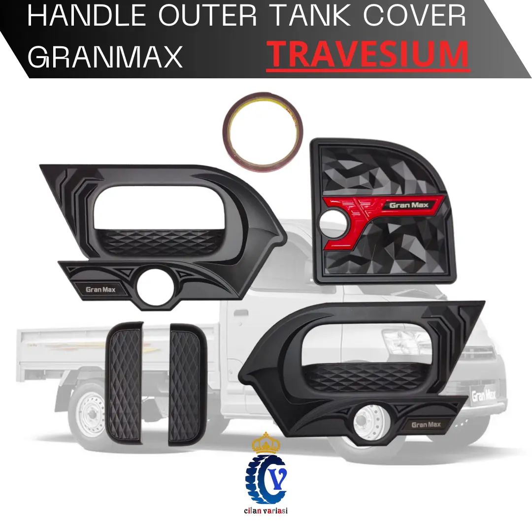 Paket Outer Handle Tank Cover Gran Max Hitam Trapesium