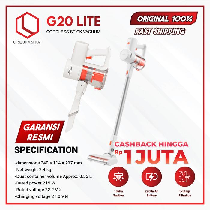 Gambar Xiaomi Mi Vacuum Cleaner G20 Lite 18000Pa - Penyedot Penghisap Debu - G20 LITE WHITE dari Oriloka Shop Kota Administrasi Jakarta Utara Tokopedia