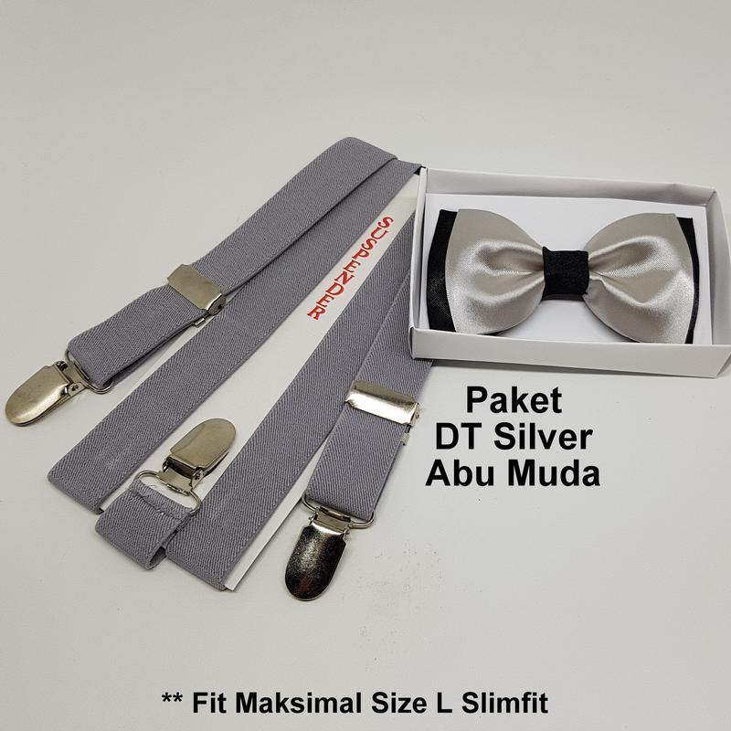 Paket Suspender/Bretel/Tali Jojon 2,5cm + Dasi Kupu Duo Tone Dewasa 5