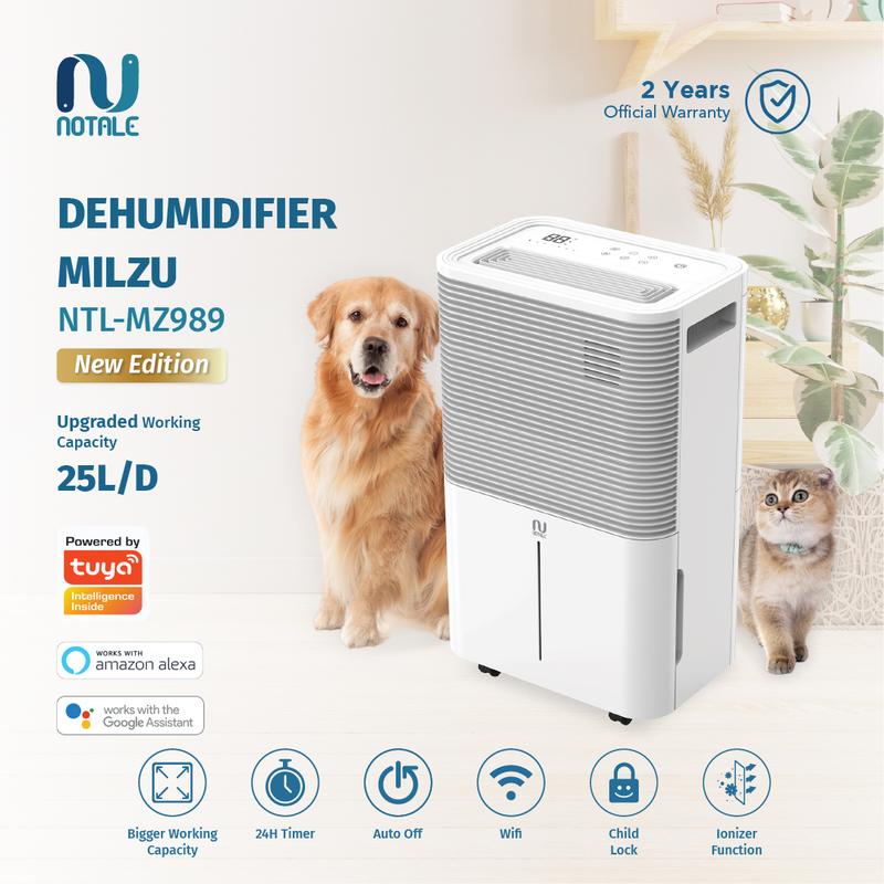 Notale Milzu Smart Dehumidifier 25L Humidity Dryer - Serap Kelembapan 8