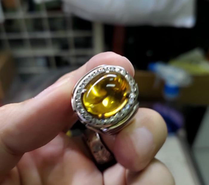 Gambar Batu Permata Yellow Citrine Quartz Luster Istimewa Ikatan Perak Mewah dari CNC phoneshop Kota Administrasi Jakarta Pusat Tokopedia
