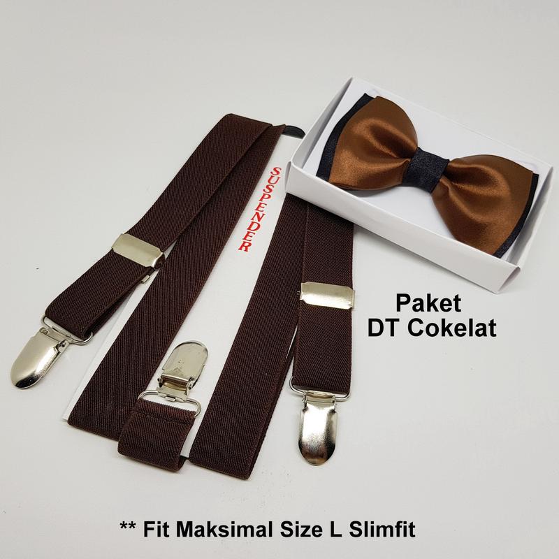 Paket Suspender/Bretel/Tali Jojon 2,5cm + Dasi Kupu Duo Tone Dewasa 6