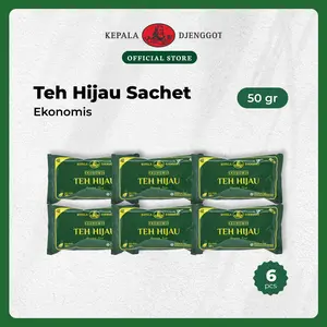 Kepala DJenggot Teh Hijau Sachet Ekonomis 50gr x 6pcs - Teh Hijau Seduh Sachet