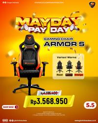 Gambar Cougar Gaming Chair - ARMOR S - Premium PVC leather dari distributorkomputer Kota Administrasi Jakarta Pusat 1 Tokopedia
