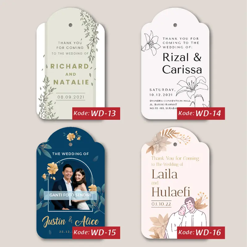 [Isi 60pcs] Hang Tag Wedding untuk Souvenir 5