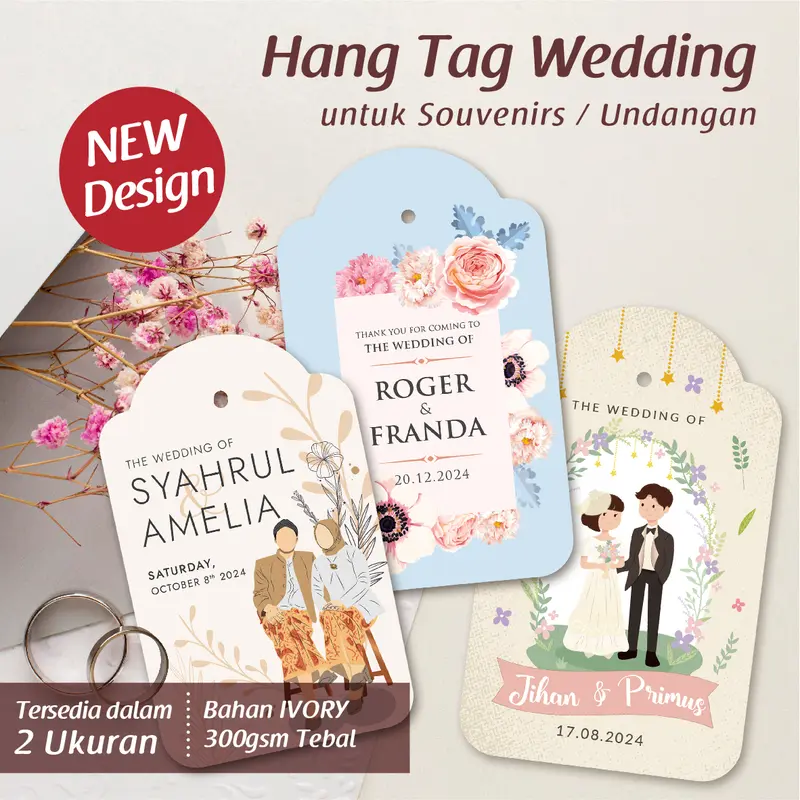 [Isi 60pcs] Hang Tag Wedding untuk Souvenir 0