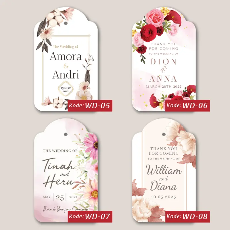 [Isi 60pcs] Hang Tag Wedding untuk Souvenir 3