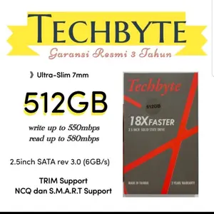 Techbyte SSD 480gb garansi 3tahun bukan kingston wd sandisk