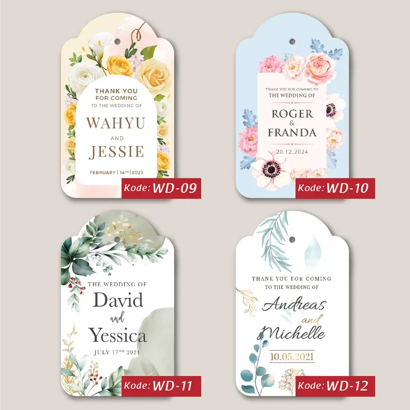 [Isi 60pcs] Hang Tag Wedding untuk Souvenir 4