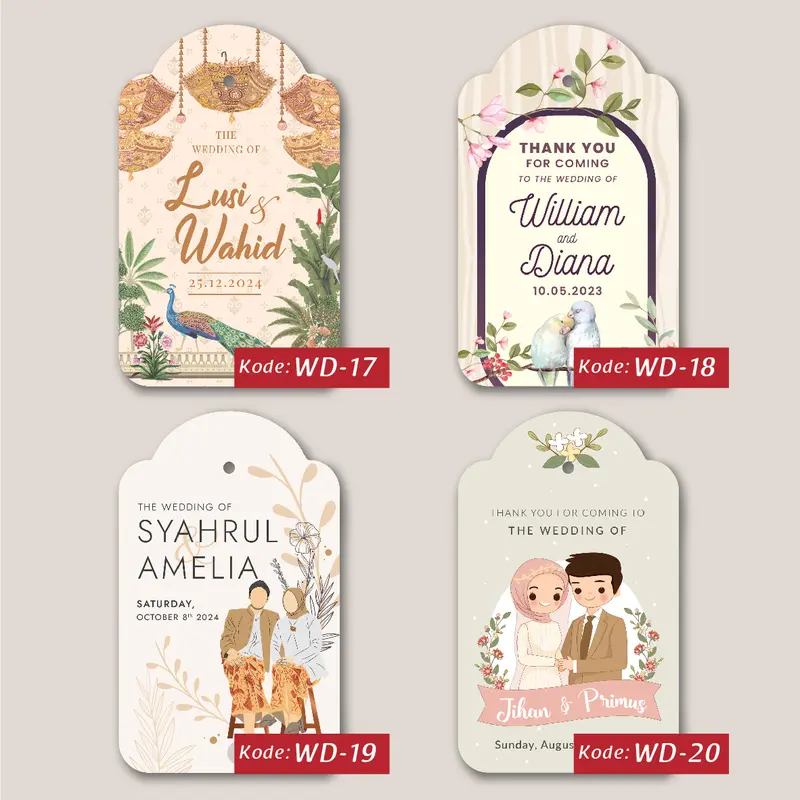 [Isi 60pcs] Hang Tag Wedding untuk Souvenir 6