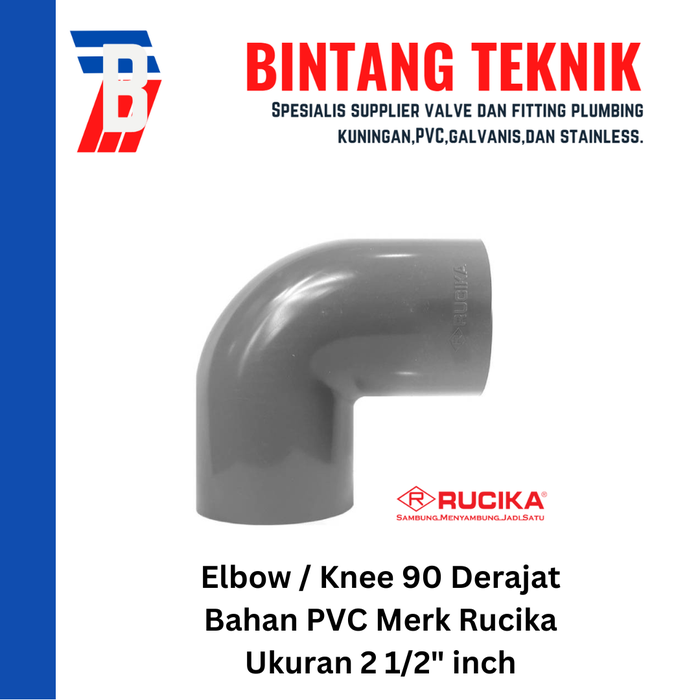 Gambar Elbow / Knee 2 1/2" inch PVC Rucika AW 90 Derajat dari Bintang Teknik Toko Kota Administrasi Jakarta Barat Tokopedia