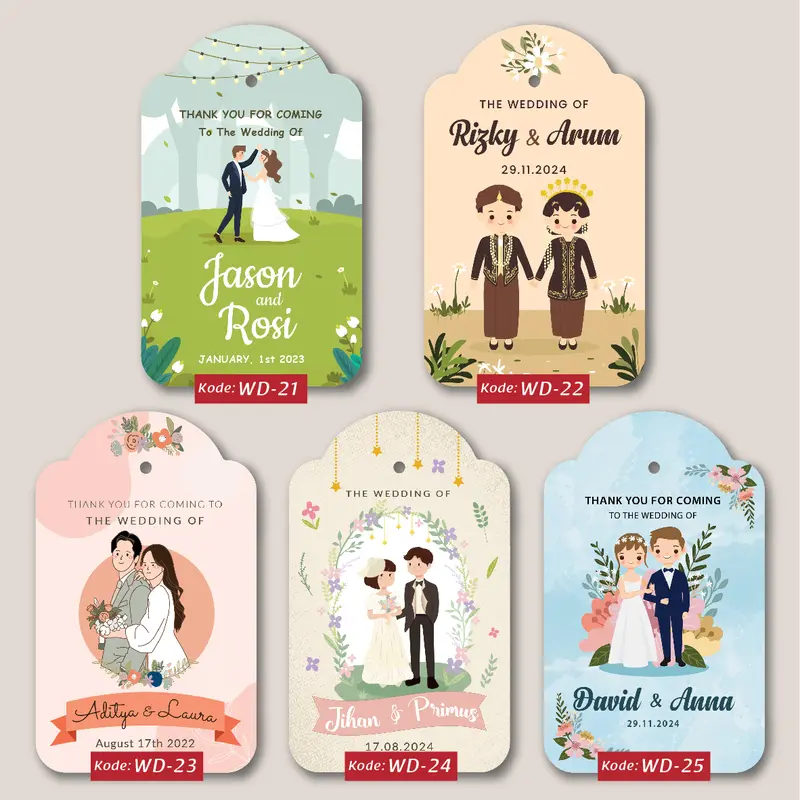 [Isi 60pcs] Hang Tag Wedding untuk Souvenir 7