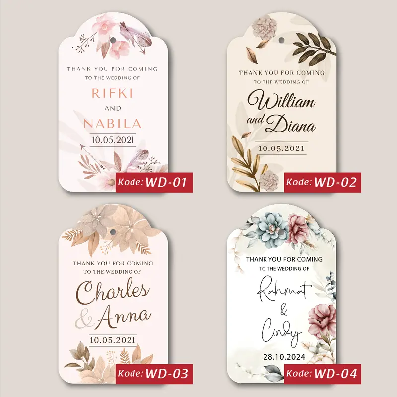 [Isi 60pcs] Hang Tag Wedding untuk Souvenir 2