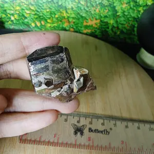 Natural Golden Pyrite Cluster Matrix High Quality (HQ)  (17) Batu Asli Alam