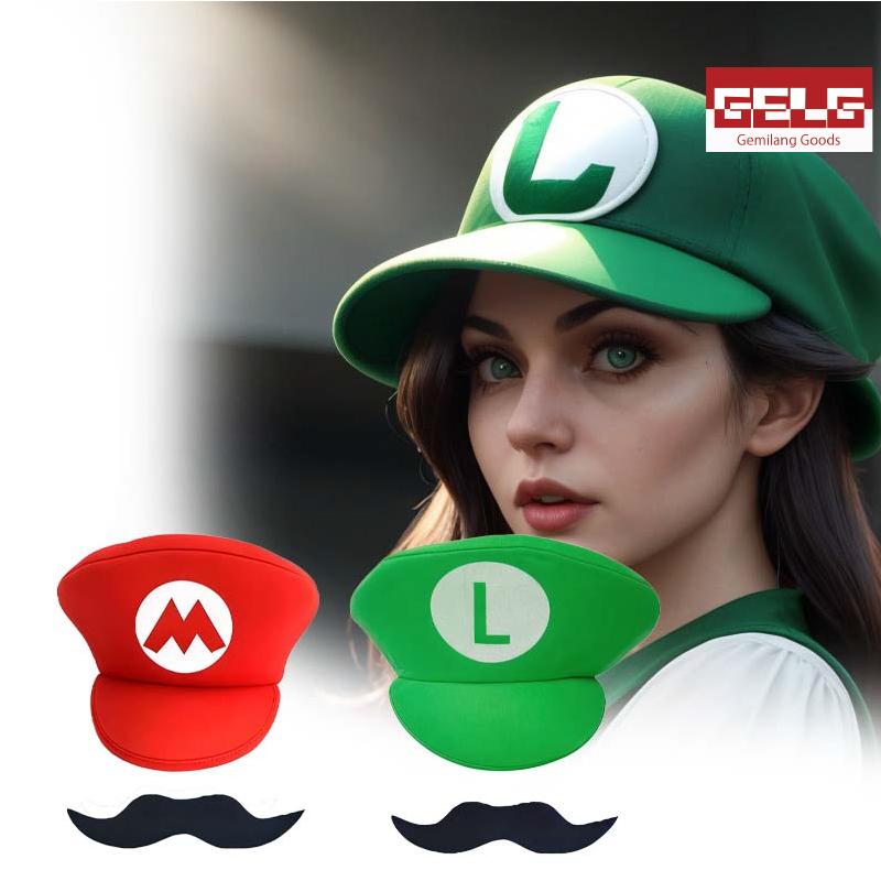 Topi Cosplay Super Mario Bros Luigi Bros Cosplay Hat Cap Topi Luigi ...