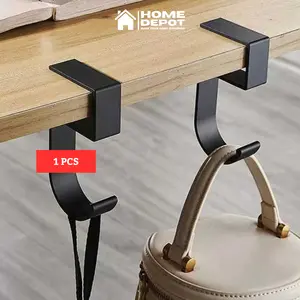 Gantungan Meja Kerja Tas Portable Lepas Pasang Aluminium Hitam 1 Pcs