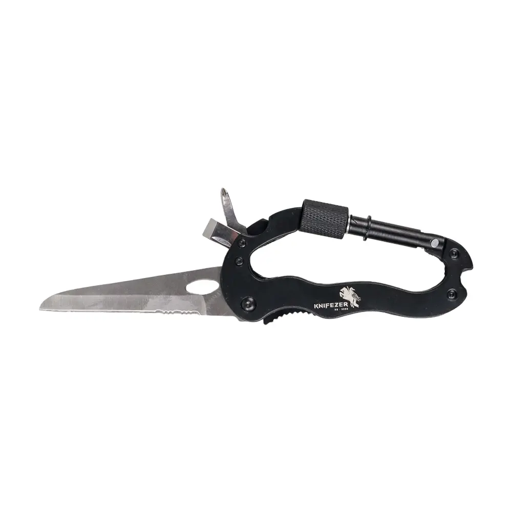 Carabiner Pisau Lipat 5in1 Portable Knife Survival Tool EDC RB-999B