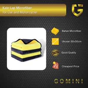 Kain Lap microfiber Mobil wipe cloth Motor Tebal Warna Kuning abu Car