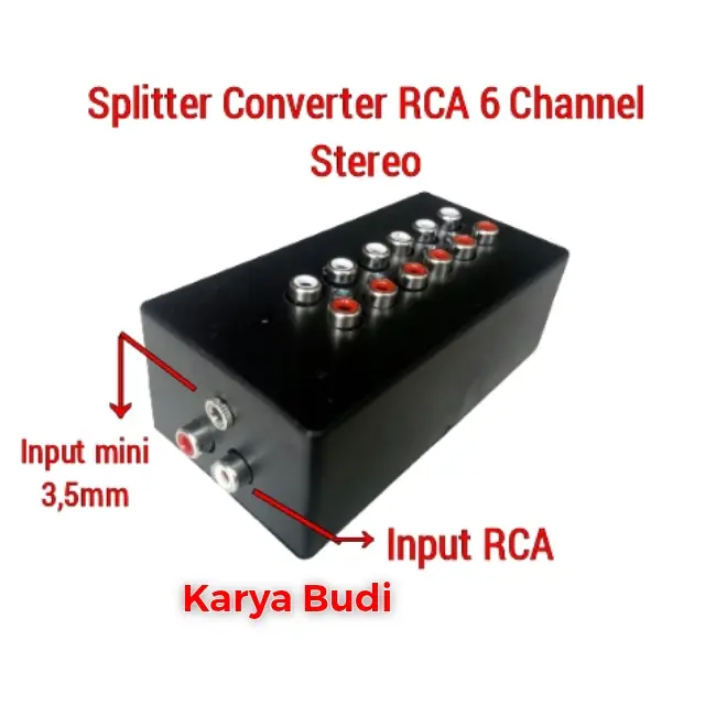 Splitter paralel RCA input - output 6 channel stereo passive
