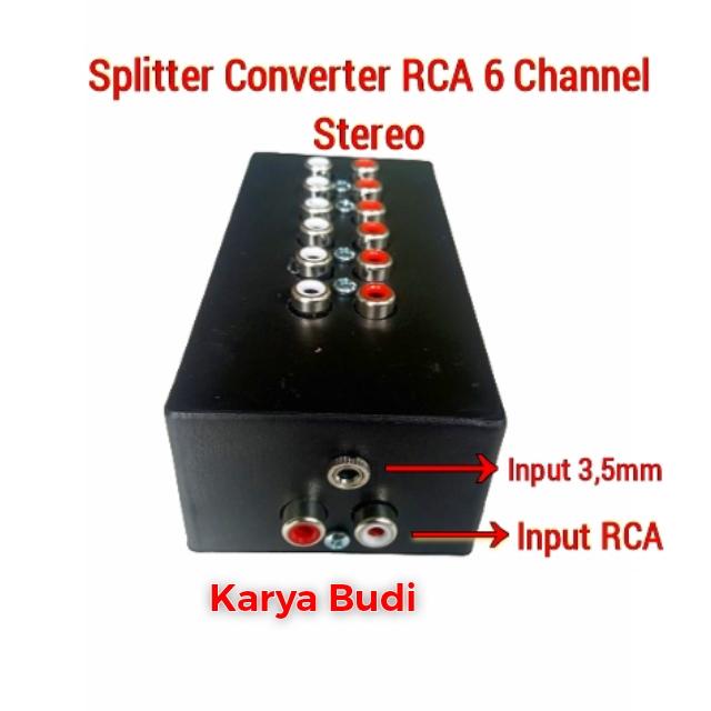 Splitter paralel RCA input - output 6 channel stereo passive 1
