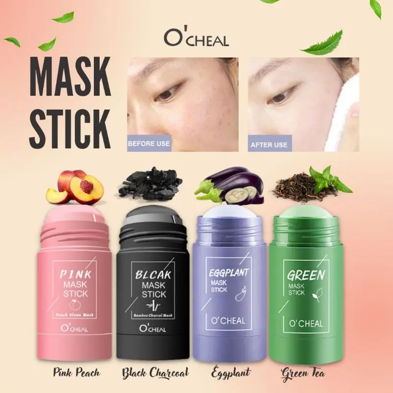 O'cheal Stick Mask Clay Mask Masker Stick Masker Wajah Anti Jerawat Cerah Lembut Clay Mask Masker Green Tea masker